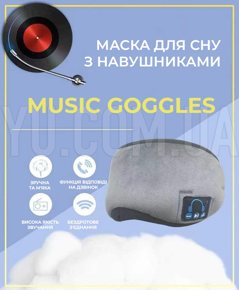 Маска для сну із навушниками Bluetooth MUSIC GOGGLES AND183 Маска для сну із навушниками Bluetooth MUSIC GOGGLES AND183